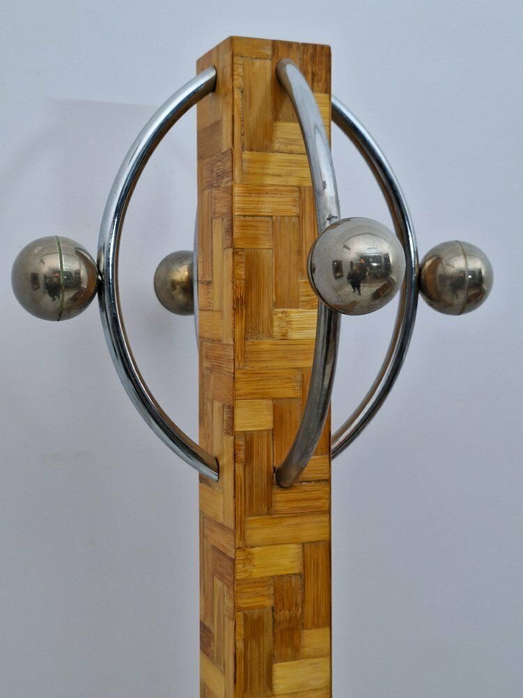 Coat Hanger In Bamboo Wood And Metal, Italy, 1980s photo buy