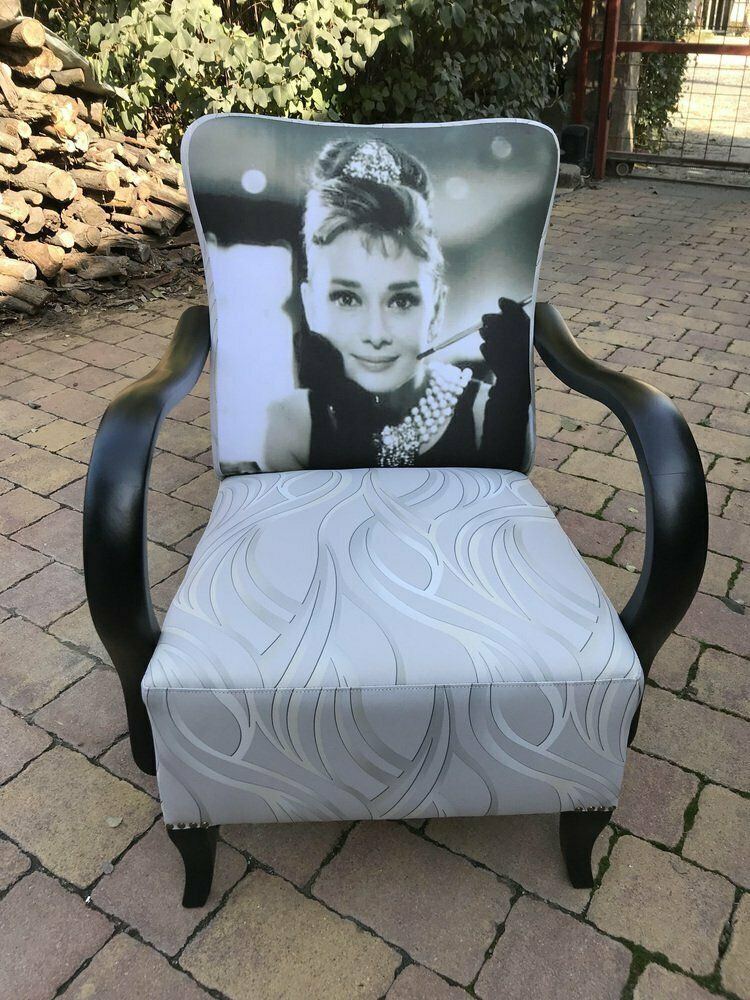 Vintage Art Deco Audrey Hepburn Armchair, 1920s photo for sale