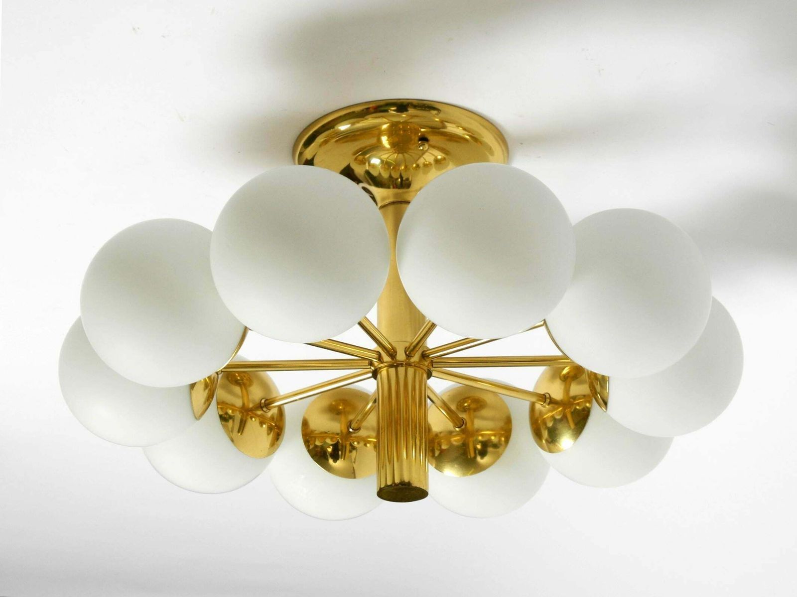 photo buy 1960s Space Age Brass Ceiling Lamp With 10 Glass Balls By Kaiser Leuchten