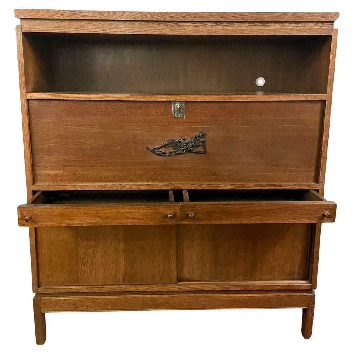 photo for sale Mid Century Modern Wooden Secretary By Emiel Veranneman, 1950s
