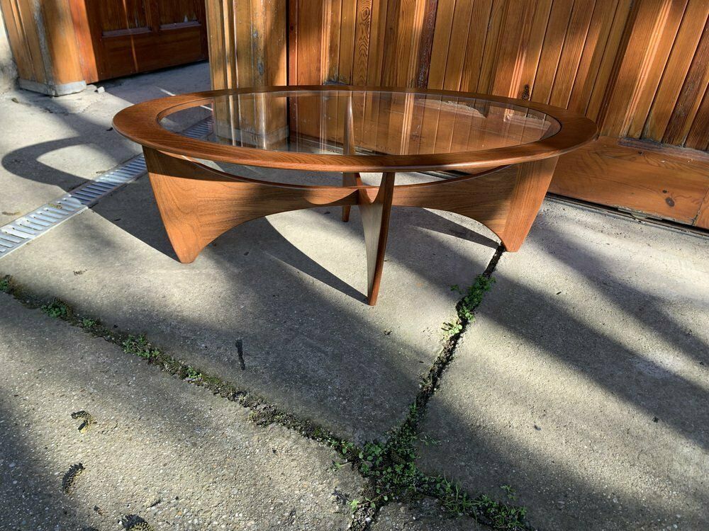 Oval Teak Astro Coffee Table With Glass Top By Victor Wilkins For G Plan, 1960s photo 1972.0