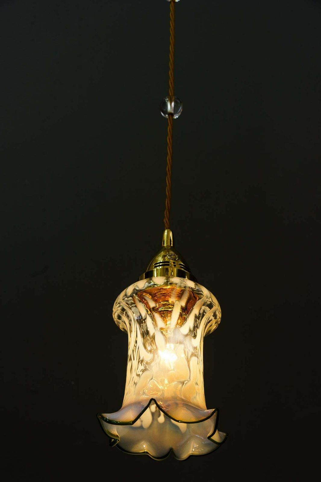 photo for sale Art Deco Pendant Original Opaline Glass Shade Vienna Around 1920s