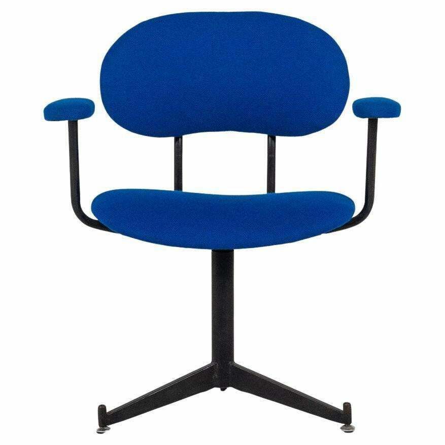 Mid Century Modern Bleu Swivel Desk Chair