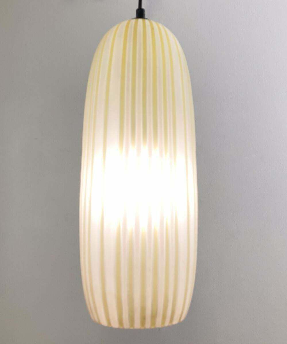 Mid Century Modern Yellow Glass Suspension, Italy, 1960s photo vintage