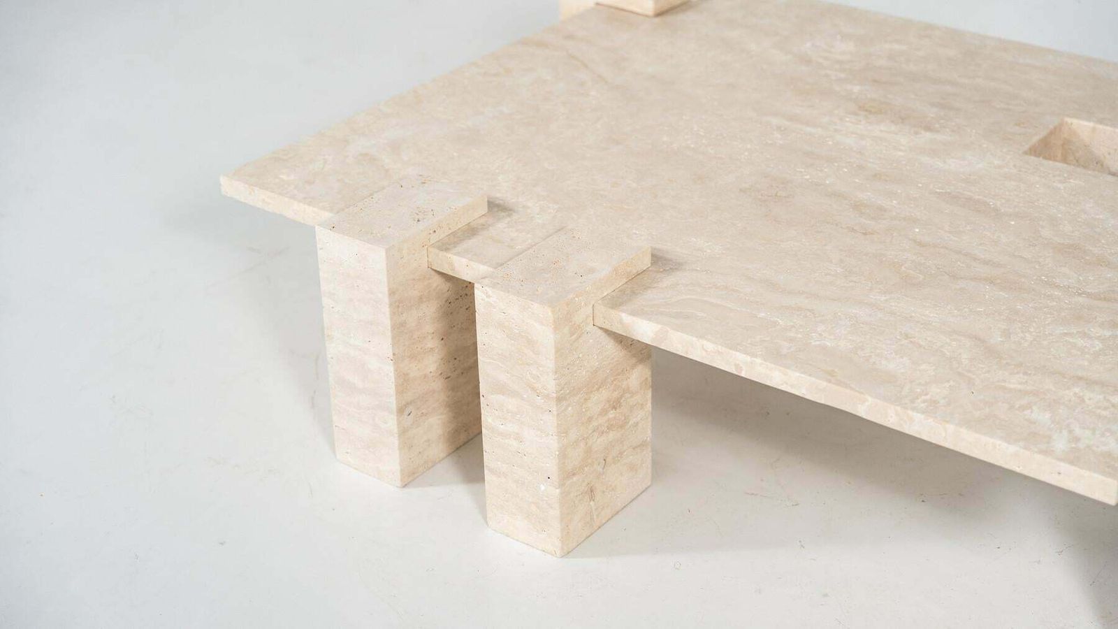 Contemporary Travertine Coffee Table, Italy photo vinterior