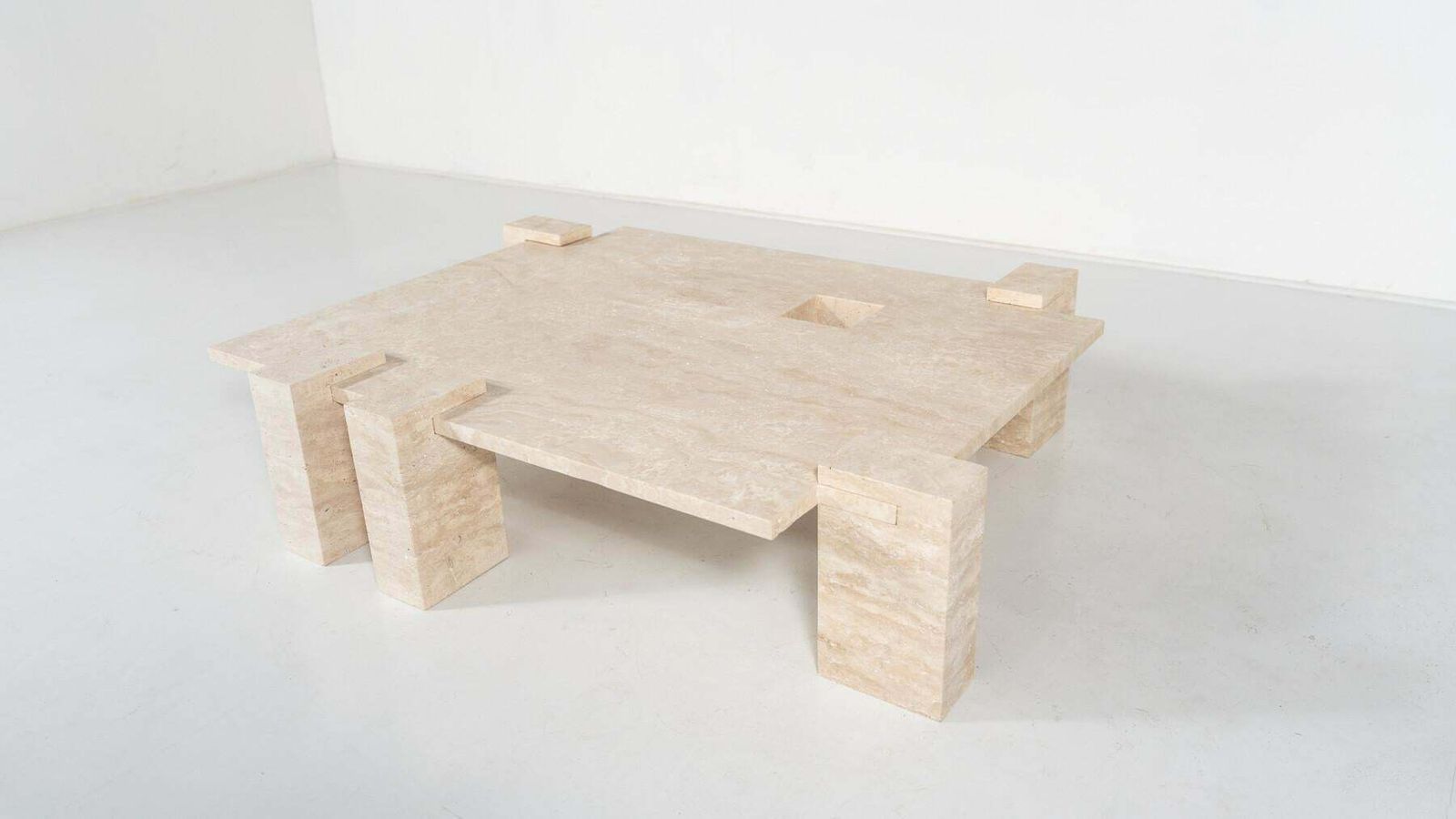 Contemporary Travertine Coffee Table, Italy photo buy