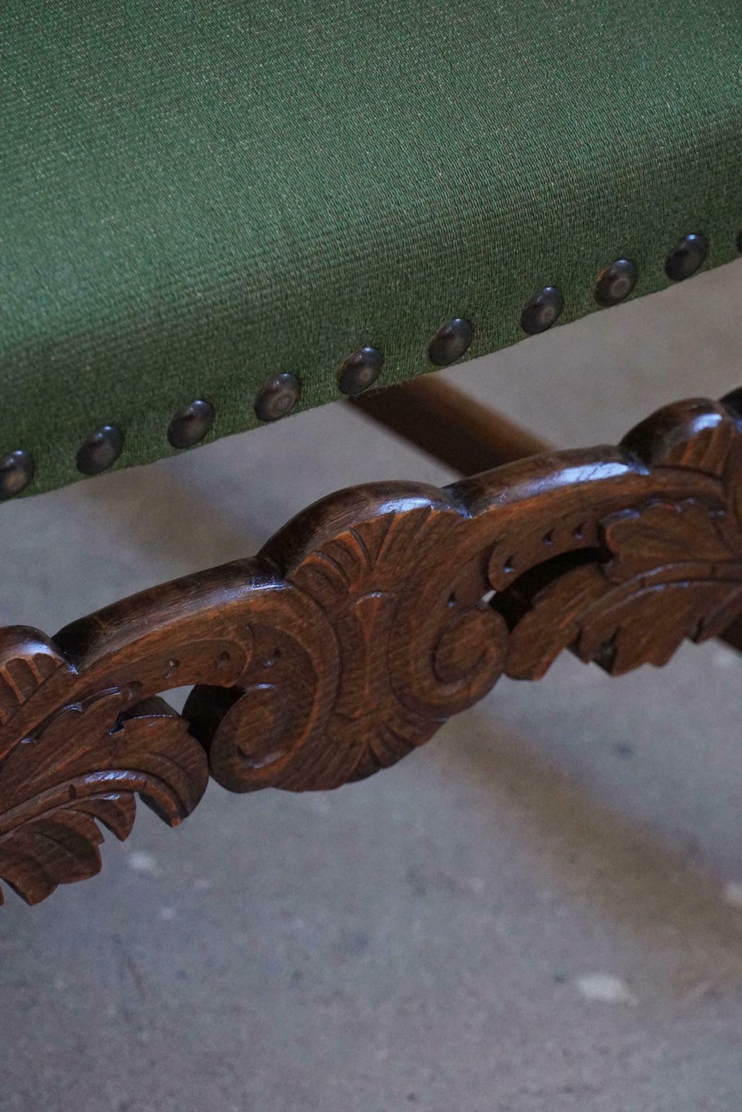 Furniture Armchairs In Oak & Wool, Louis XIII Style, By A French Cabinetmaker In The 1930s photo