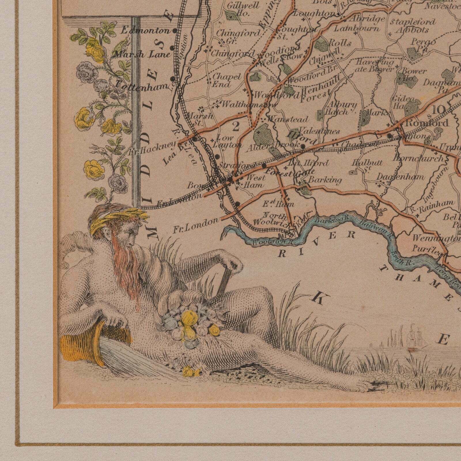 photo for sale Antique County Map, Essex, English, Framed, Cartographic Interest, Victorian