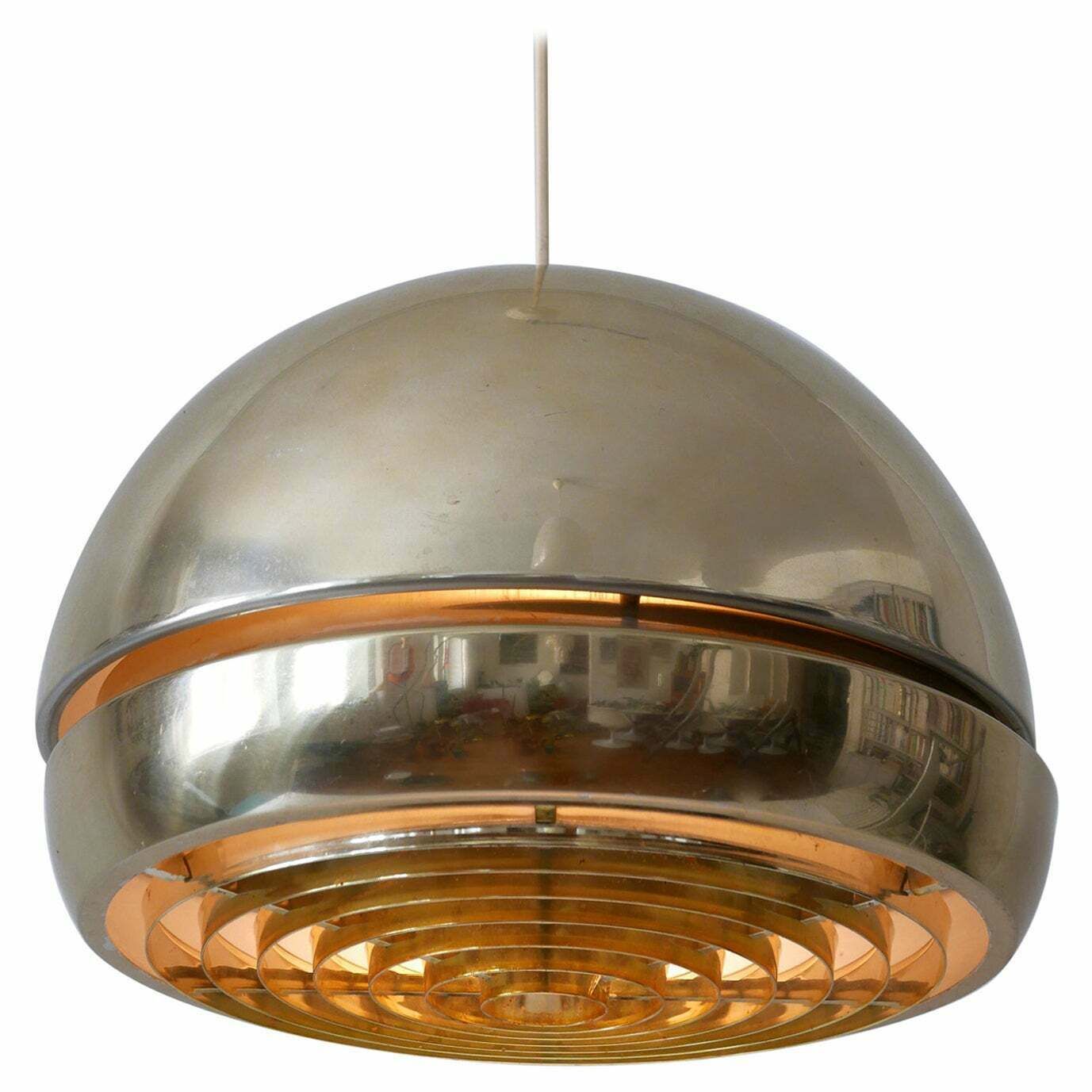 Amazing Mid Century Modern Aluminium Pendant Lamp Or Hanging Light Sweden 1960s photo furniture
