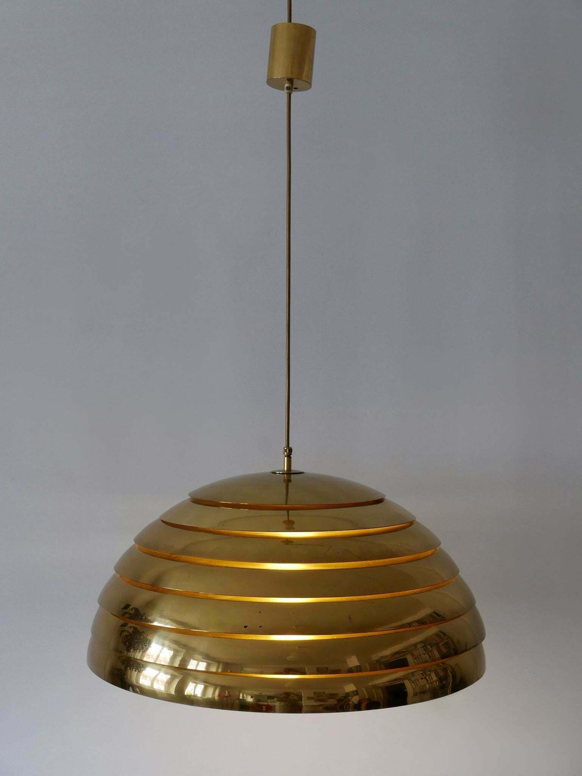 Large Mid Century Modern Pendant Lamp By Vereinigte Werkstätten Germany 1960s photo vinterior