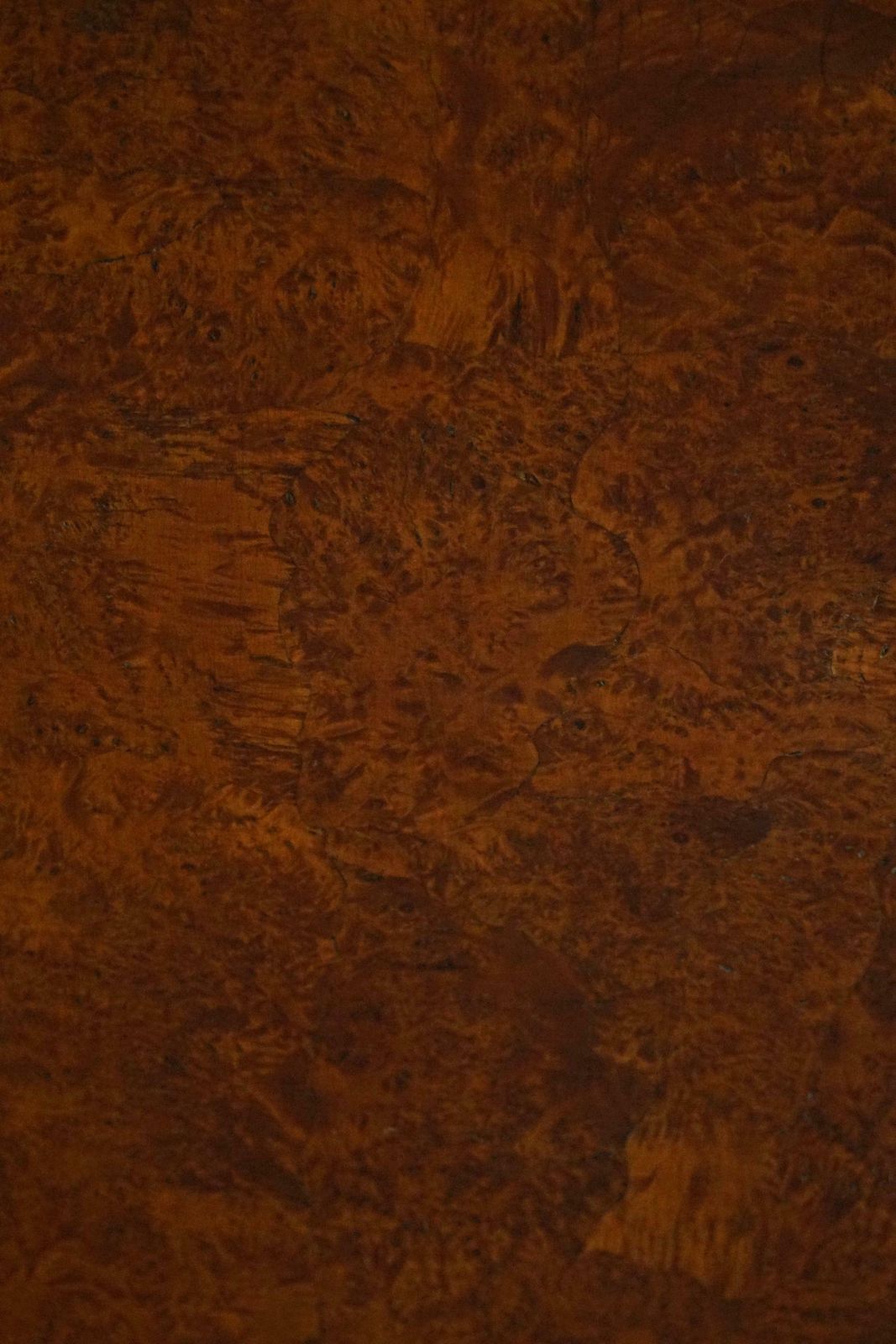 photo furniture Handcrafted Square Antique Drop Leaf Table In Burl Wood, Swedish, 19th Century