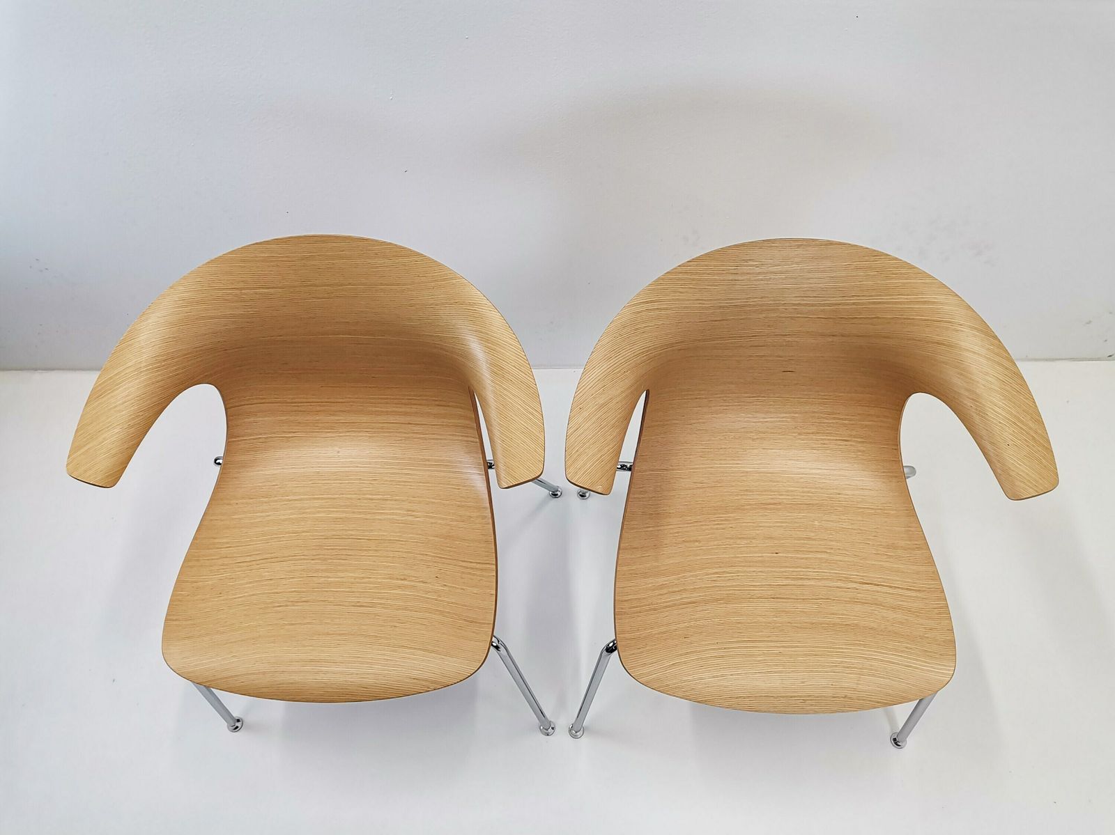 1 Of 2 Loop Wood Dining Chairs By Infiniti, 00's Italy / Modern Italian Design / Minimal Desk Chair photo Furniture