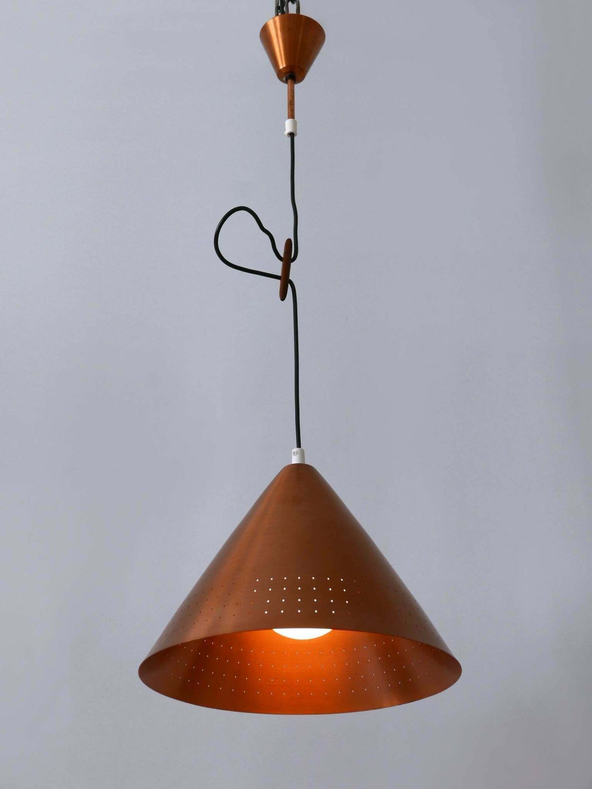 photo for sale Rare Mid Century Modern Scandinavian Copper Pendant Lamp Or Hanging Light 1960s