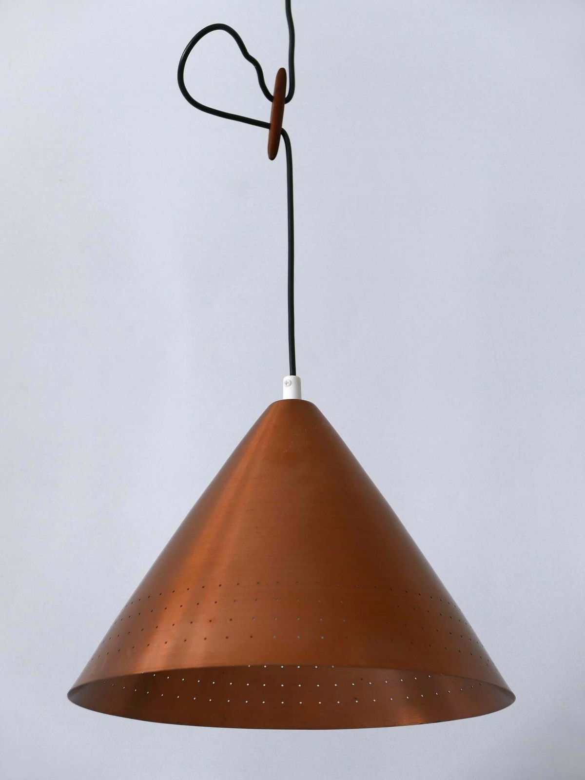 Lighting Rare Mid Century Modern Scandinavian Copper Pendant Lamp Or Hanging Light 1960s photo