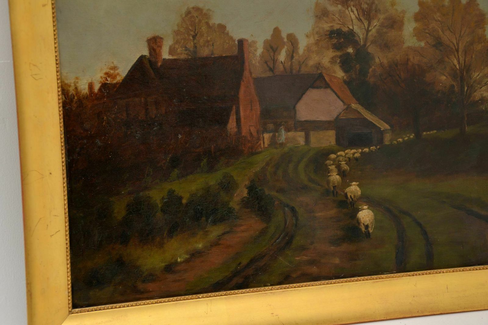 Antique Victorian Landscape Oil Painting photo Art