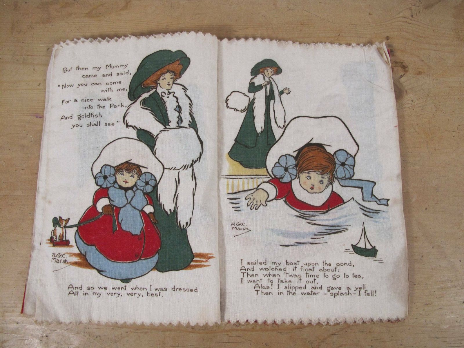 Antique Rag Book Baby's Diary. Deans Rag Books H G C Marsh. Circa 1912 photo Home Decor