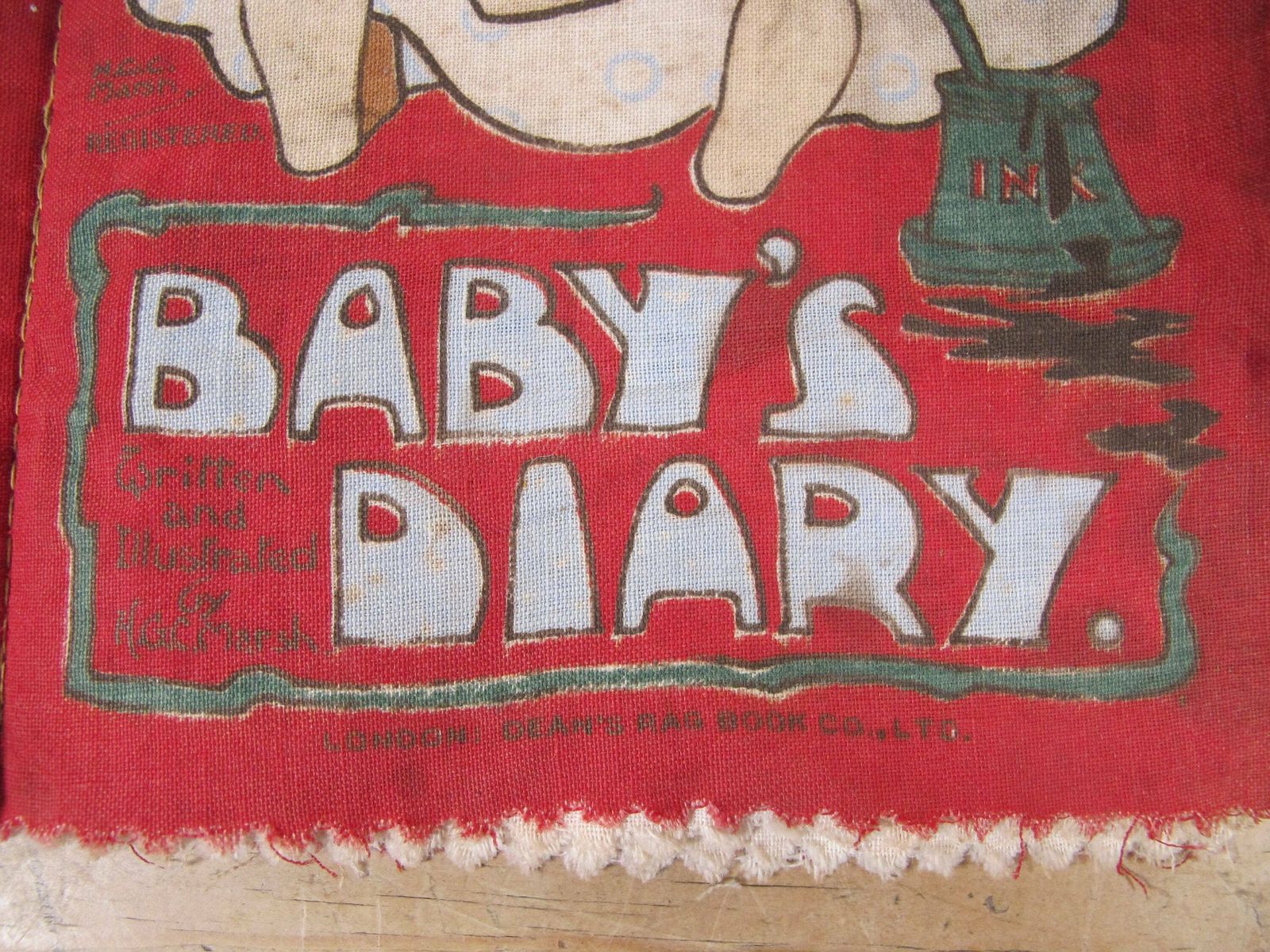 Antique Rag Book Baby's Diary. Deans Rag Books H G C Marsh. Circa 1912 photo vintage