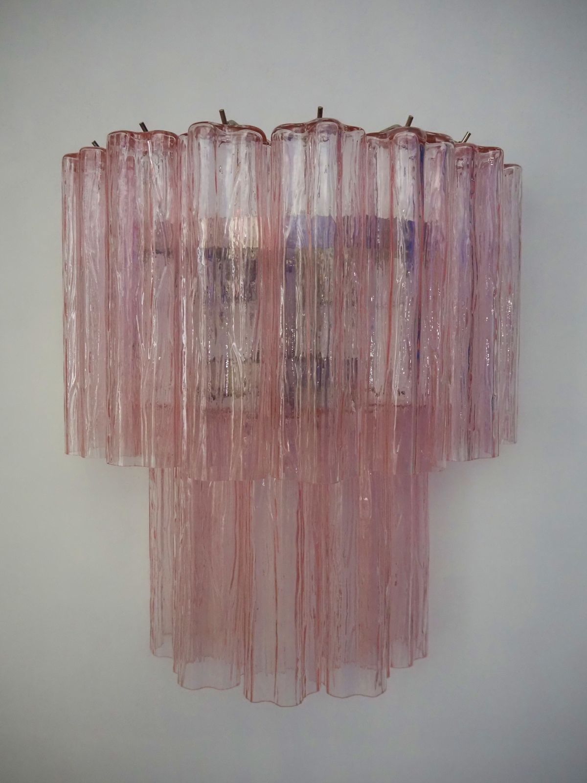 photo furniture Fantastic Pair Of Murano Glass Tube Wall Sconces   13 Pink Glass Tube