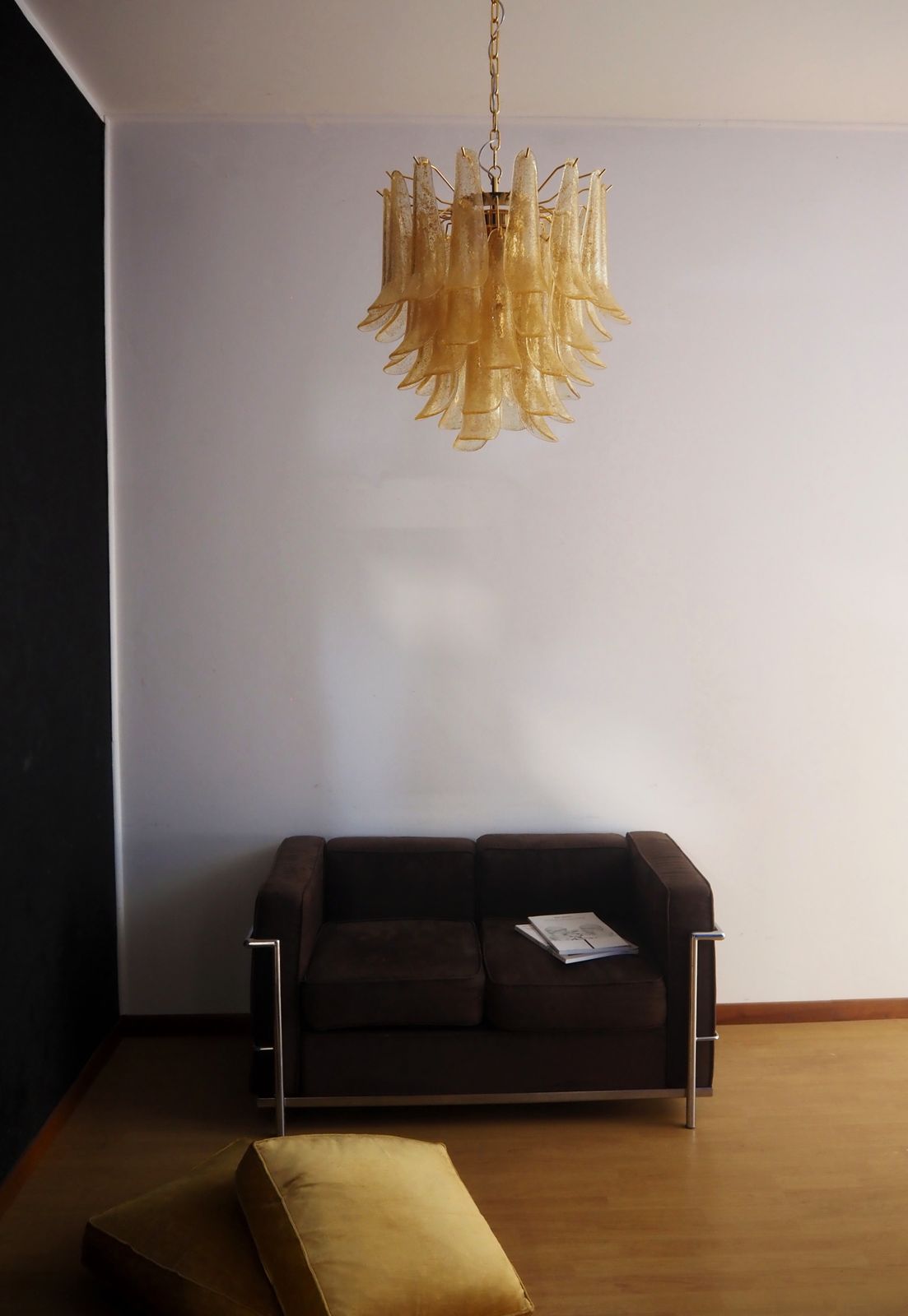Italian Vintage Murano Chandelier   Mazzega   41 Gold Glass Petals photo vintage