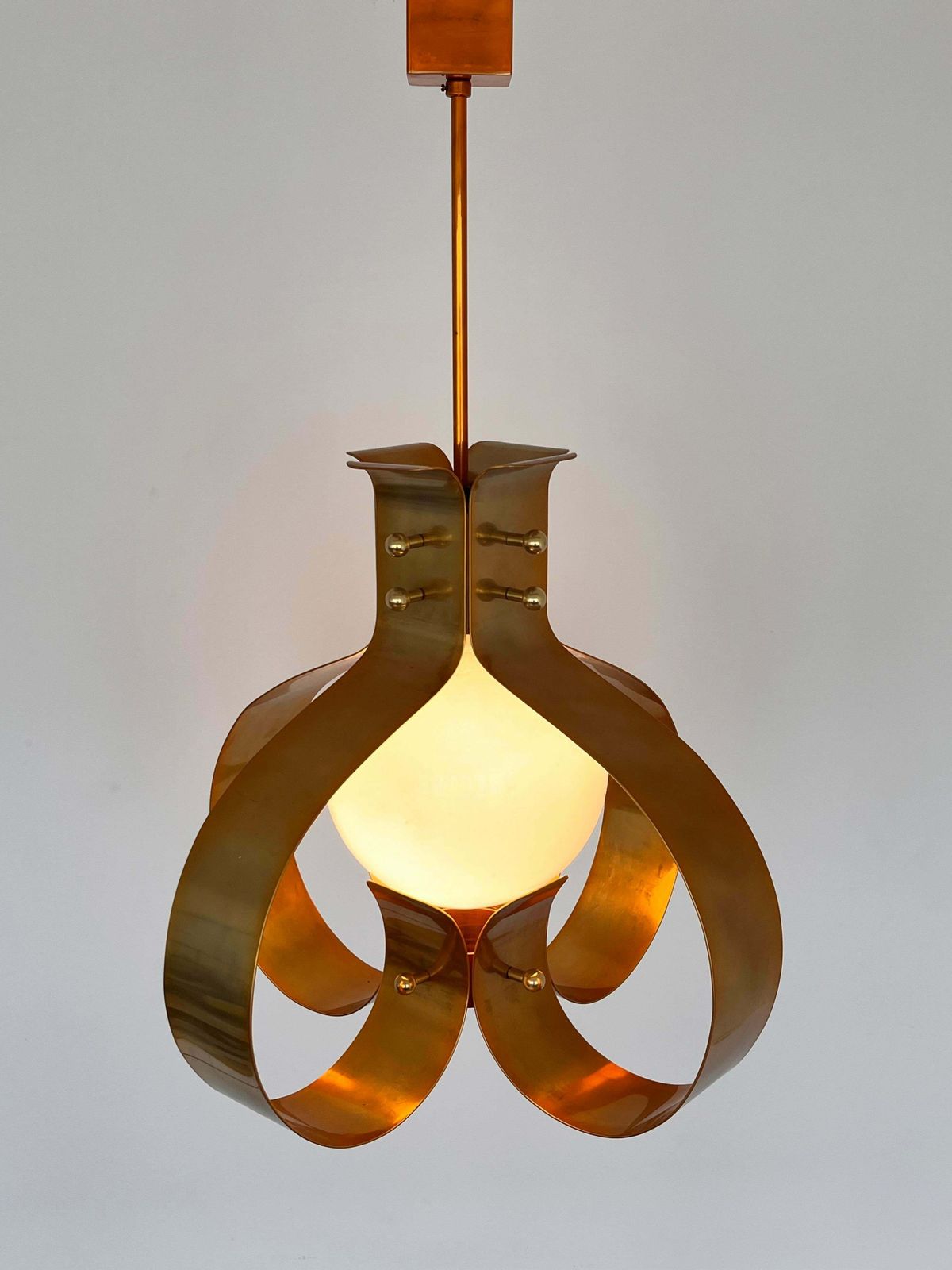 photo furniture Xxl Pair Of Design Mid Century Large Brass Pendants Chandeliers 1980s