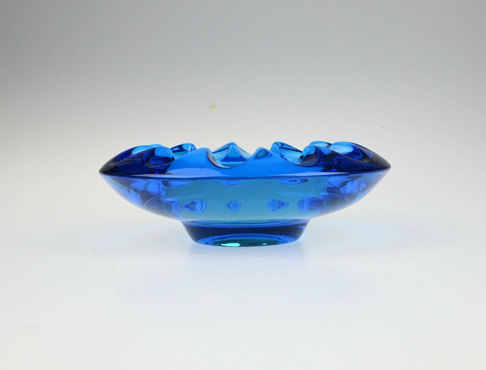 Vintage Blue Glass Ashtray Designed By Adolf Matura, Czech Glass Art, Blue Glass Ashtray, Vintage Glass Ashtray, Art Glass, Vintage Ashtray photo furniture
