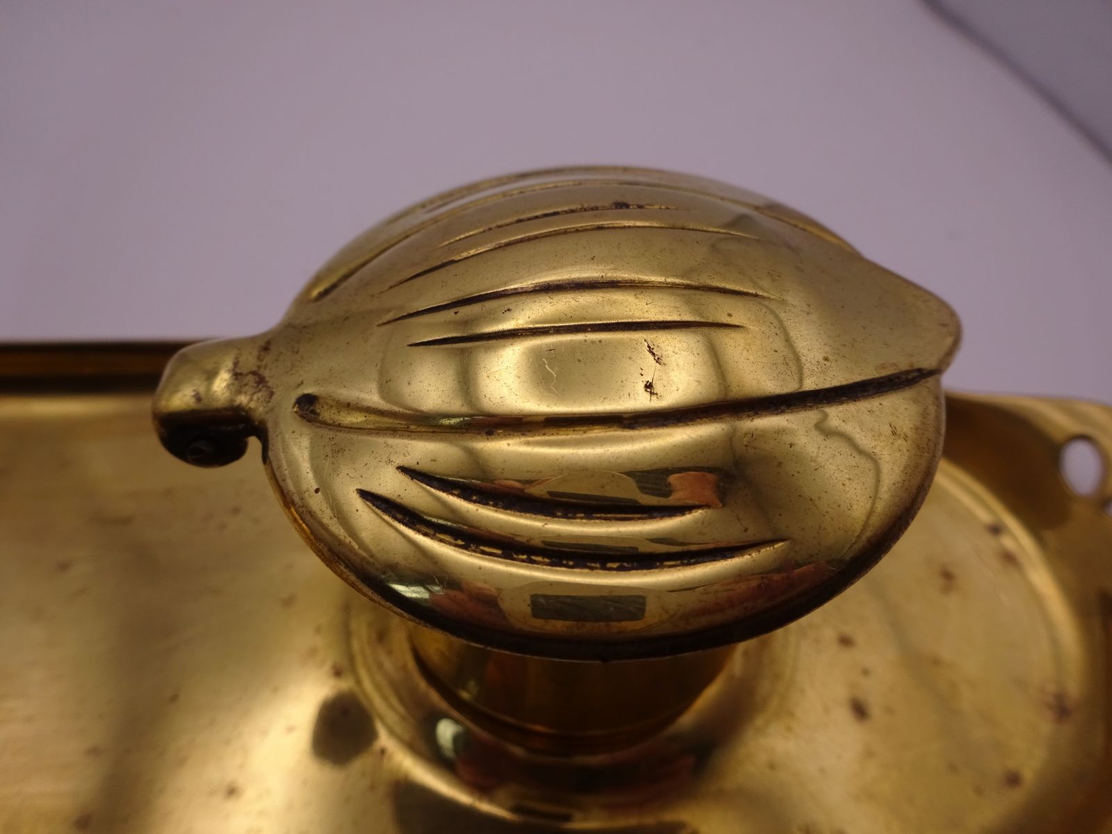 Early 1900s Art Nouveau German Brass Inkwell photo for sale