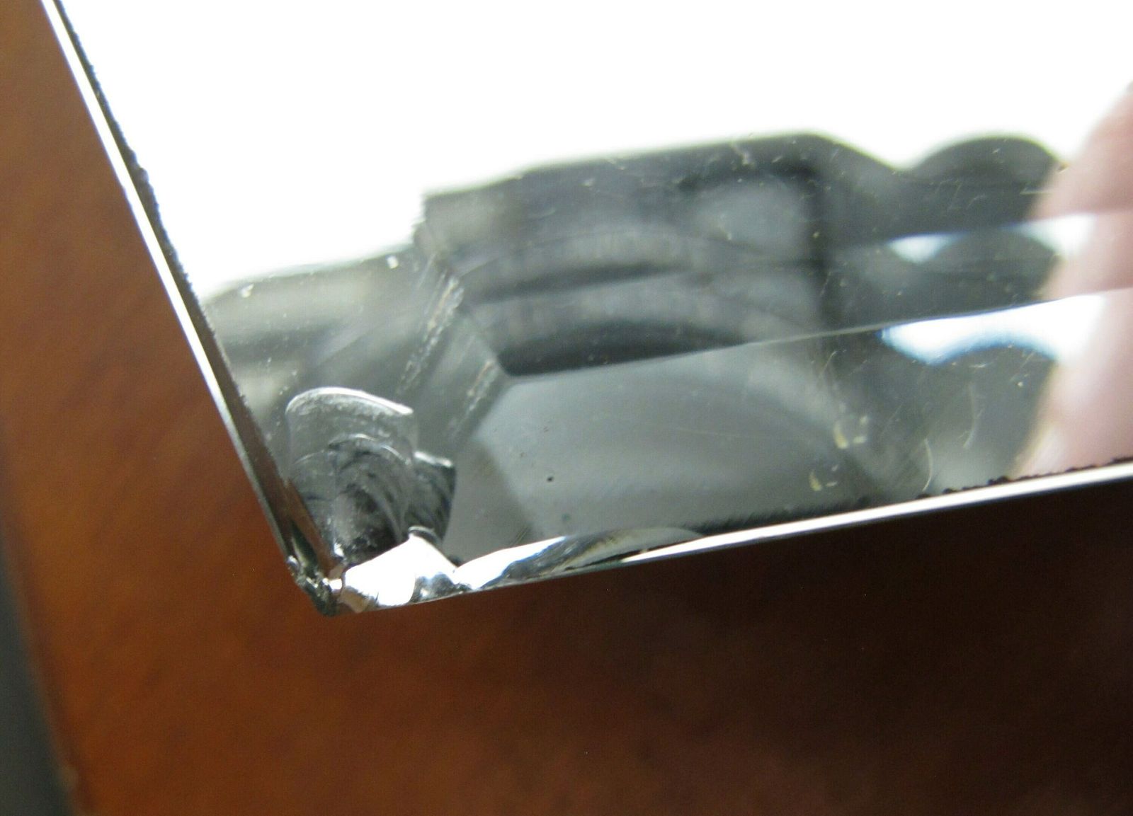 photo furniture Frameless Art Deco 8 Sided Mirror With Bevelled Edge. Ready To Hang On New Chain. 1950s