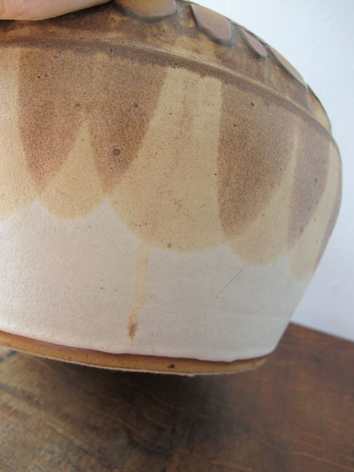 Stunning Large Stoneware Studio Pottery Vase Or Planter. Pot Bellied Vase With Lovely Incised Flower Decoration. Shelf Pottery Halifax photo buy