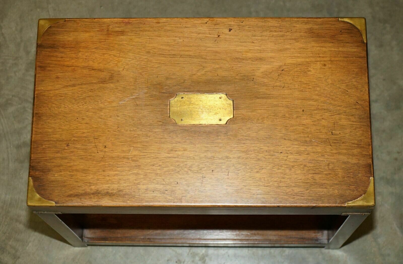 Lovely Harrods London Kennedy Military Campaign High Side End Table Mahogany photo Furniture