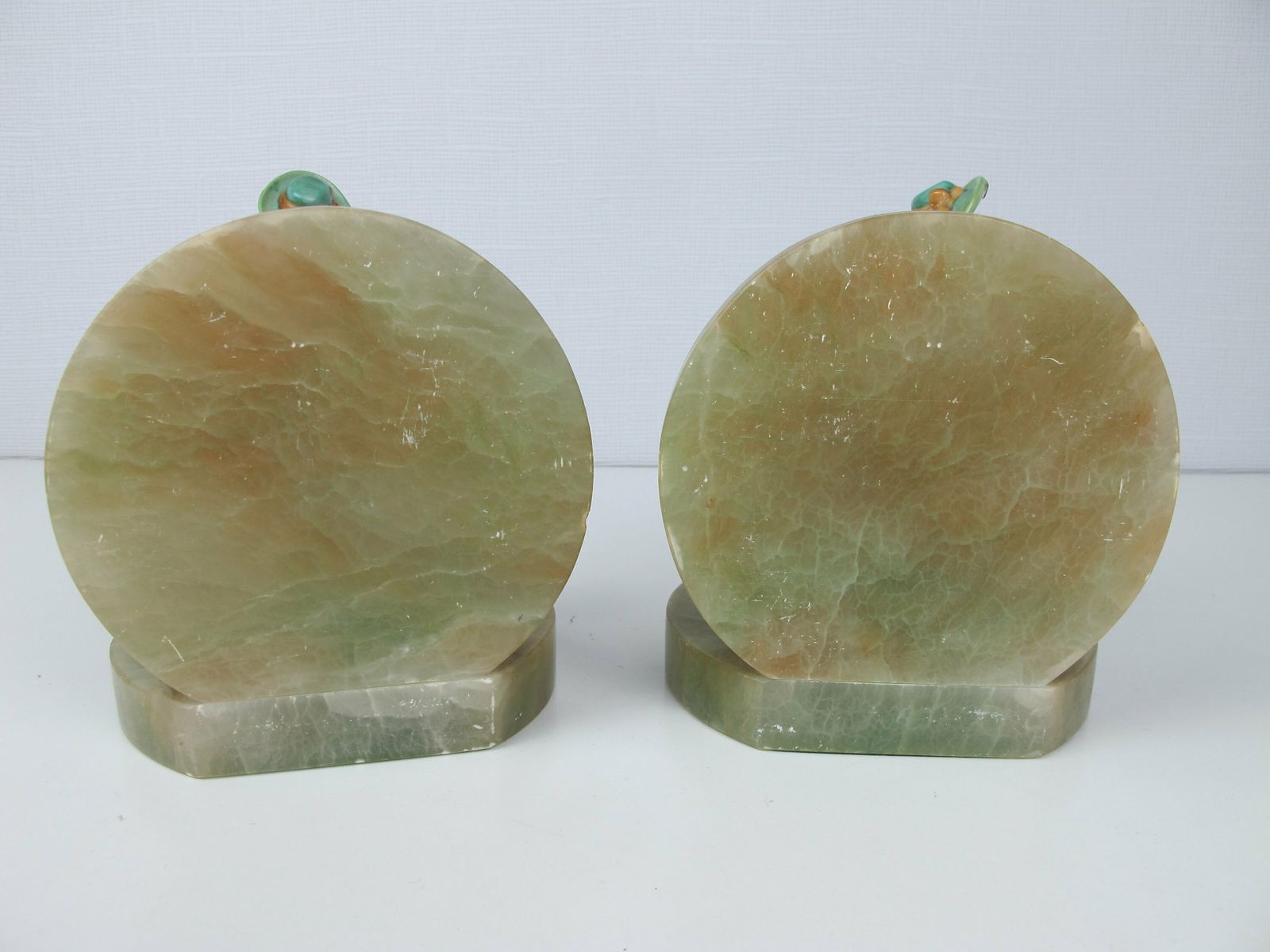 Vintage Ceramic And Marble Bookends. Ceramic Ladies   Flower Sellers With A Bonnet And Basket Of Flowers. Art Deco Bookends photo 59.0