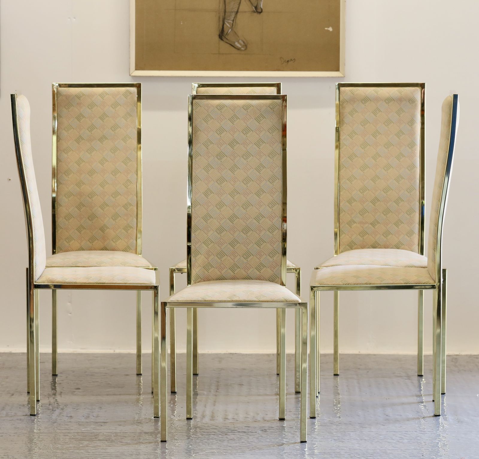 photo furniture Renato Zevi For Zevi Set Of 6 Hollywood Regency Fine Gilt Lacquer Dining Chairs