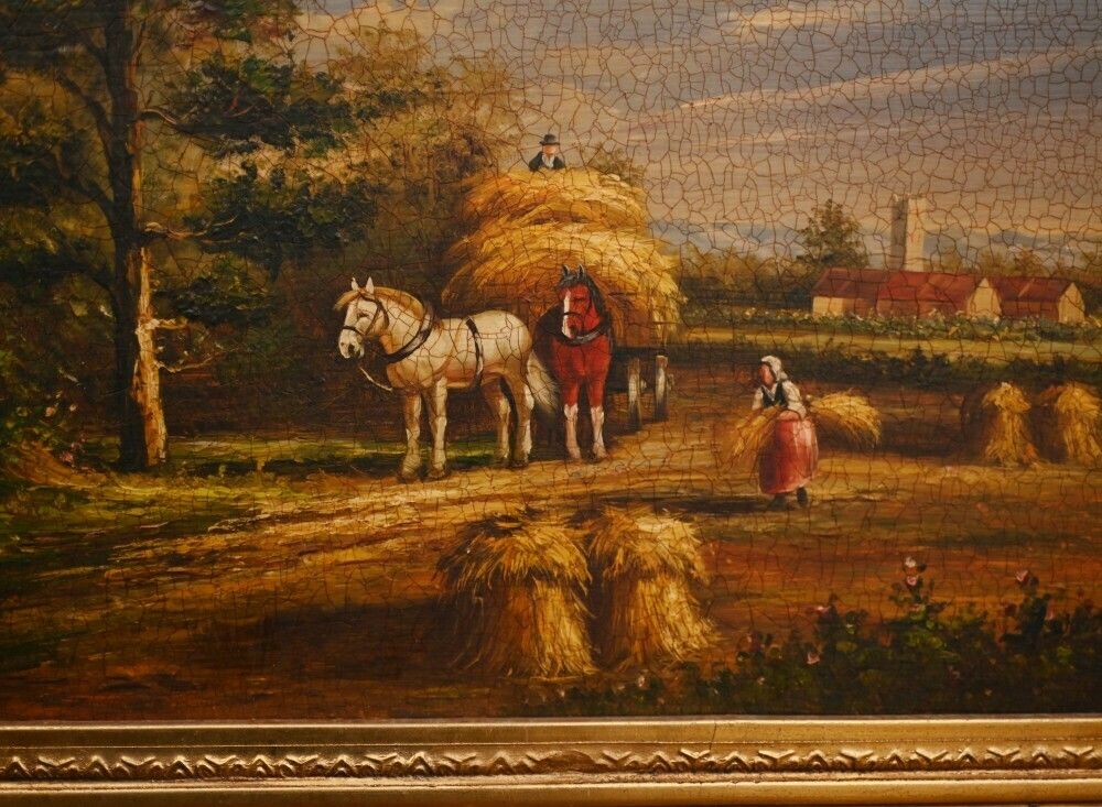 Victorian Oil Painting Rustic Suffolk Landscape Haywain photo buy