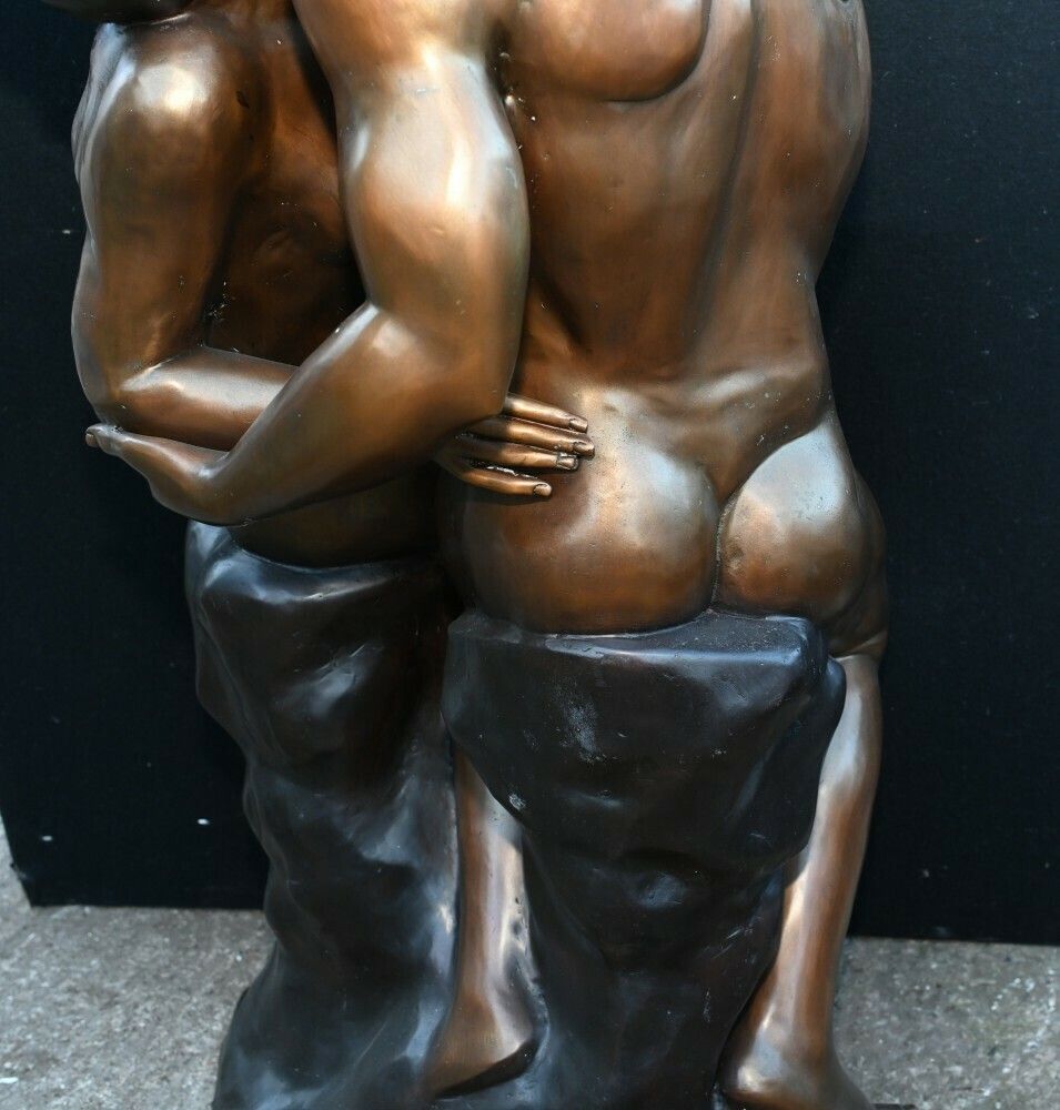 3600.0 Lifesize Bronze The Kiss Statue After Rodin Garden Casting photo