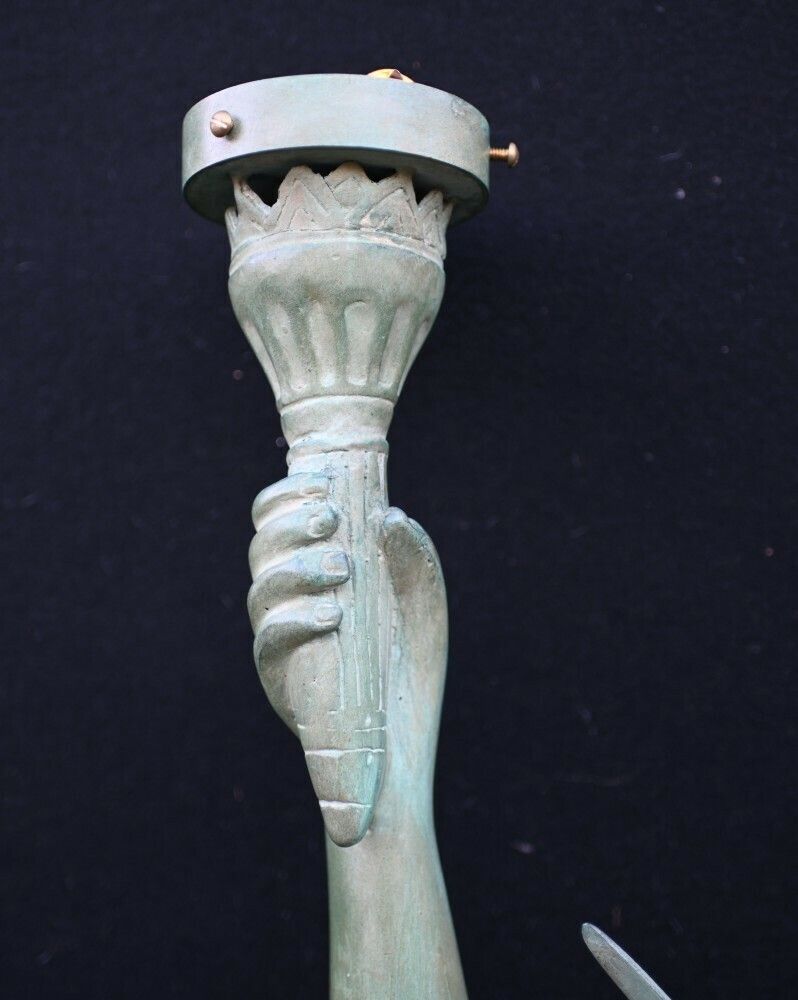 Xl Statue Of Liberty Bronze Statue New York Lamp photo for sale