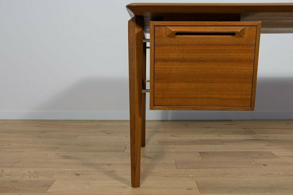photo furniture Mid Century Teak Desk By Ib Kofod Larsen For Seffle Möbelfabrik, Sweden, 1950s