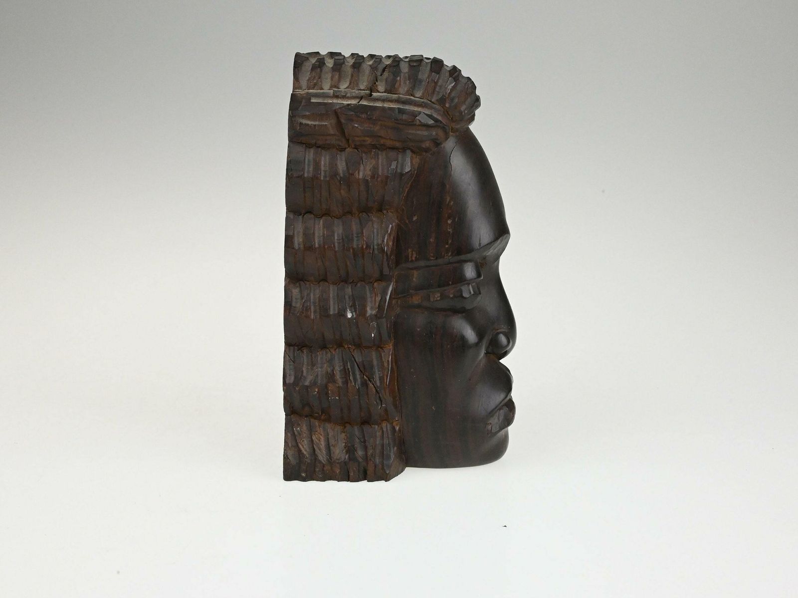 Antique Hand Carved Ebony Wood Sculpture, Hand Carved Wooden Statue, Vintage Statue, Statue, Wooden Figurine, Antique Statue photo vinterior