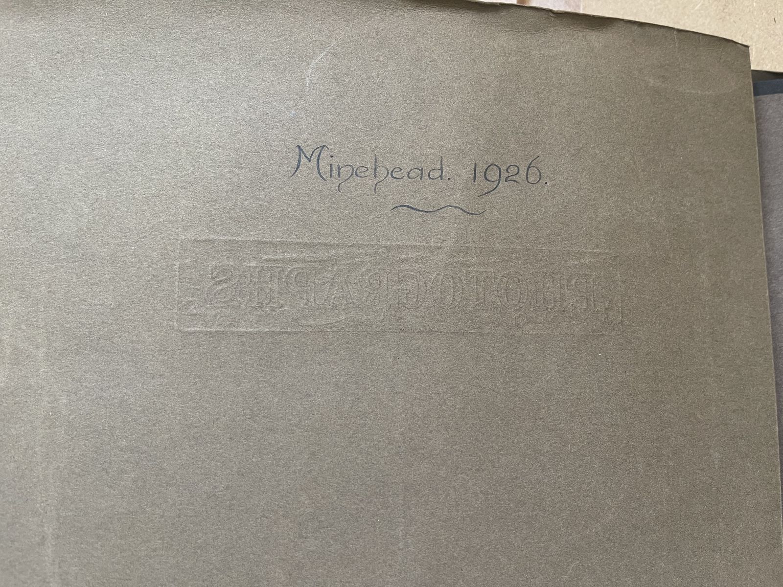 Photo Album Titled 1926 Minehead & Cheddar photo furniture