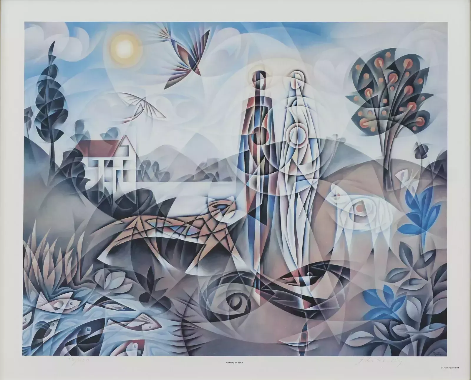 Limited Edition Signed Print By John Reilly. Titled "Harmony On Earth" photo furniture