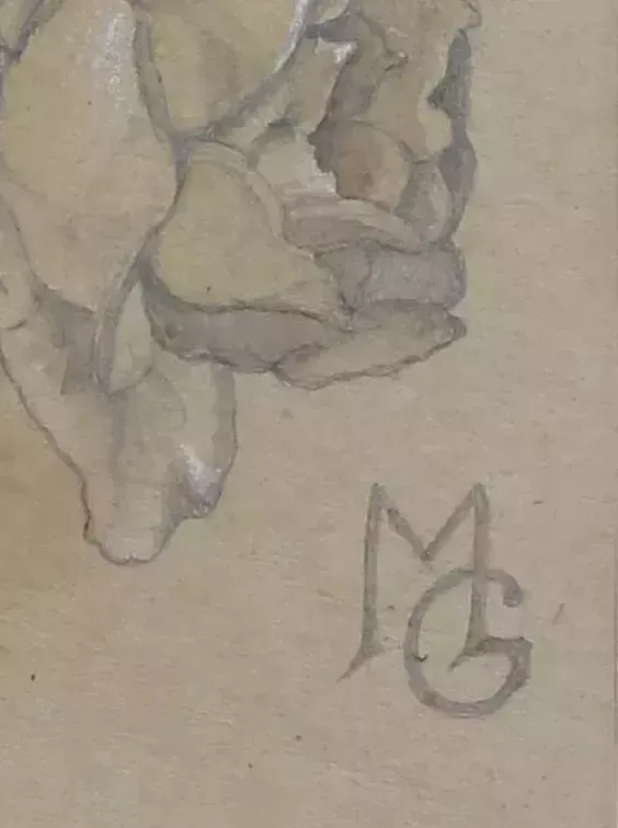 Pencil Sketch With Watercolour And Chalk Highlights By Mg. Bunch Of Flowers photo for sale