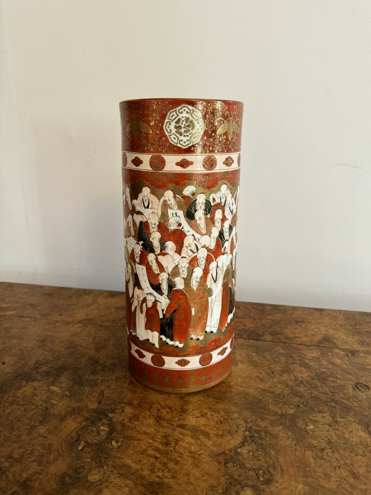 photo furniture Outstanding Quality Pair Of 19th Century Japanese Kutani Cylindrical Vases