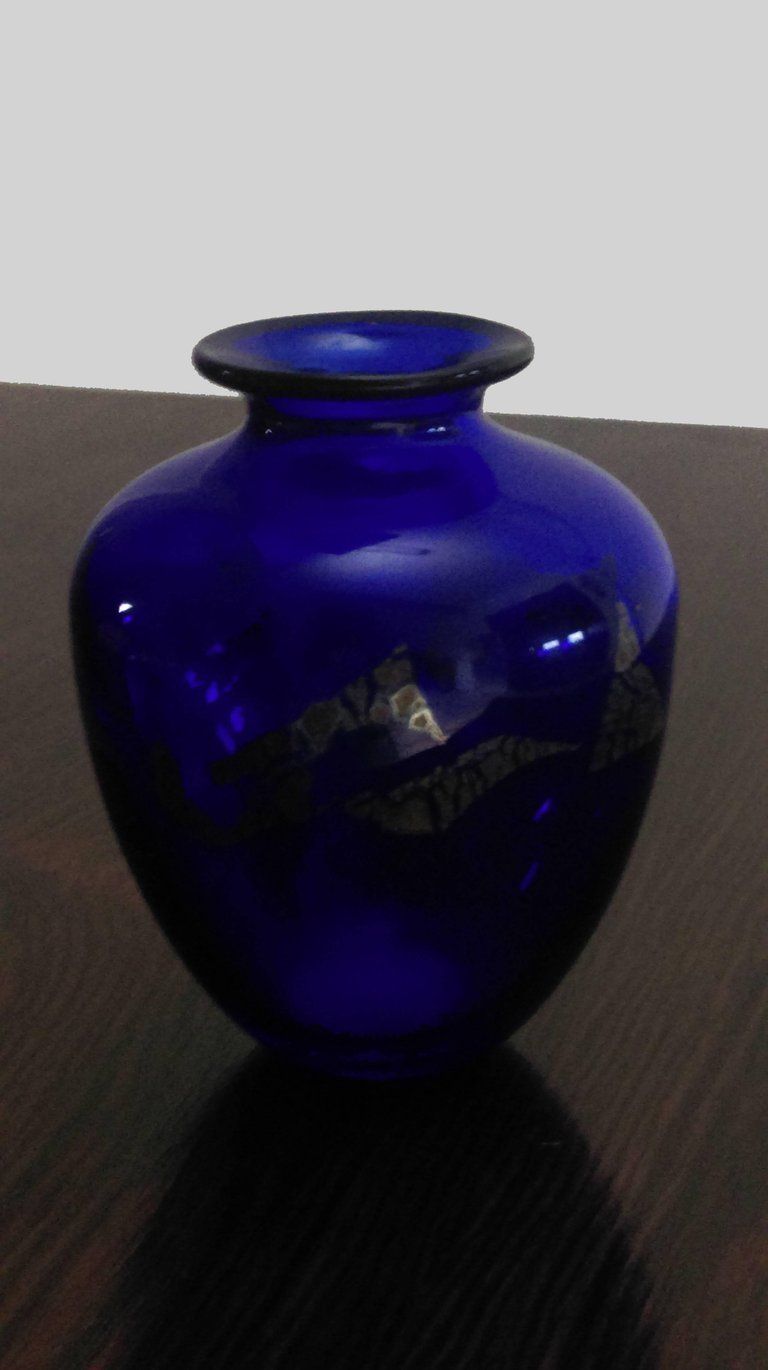 1980s Finn Lynggaard Two Studio Vases, Of Blue Glass With Silver Decorations photo 370.0