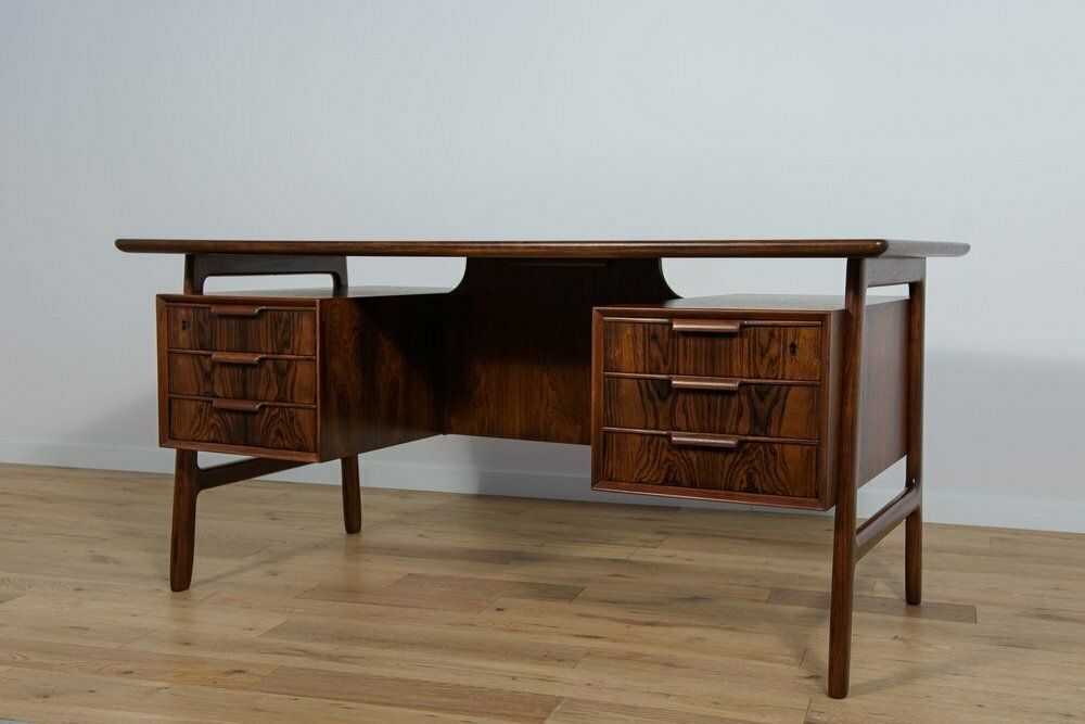 Mid Century Teak Model 75 Freestanding Desk From Omann Jun, Denmark, 1960s photo furniture