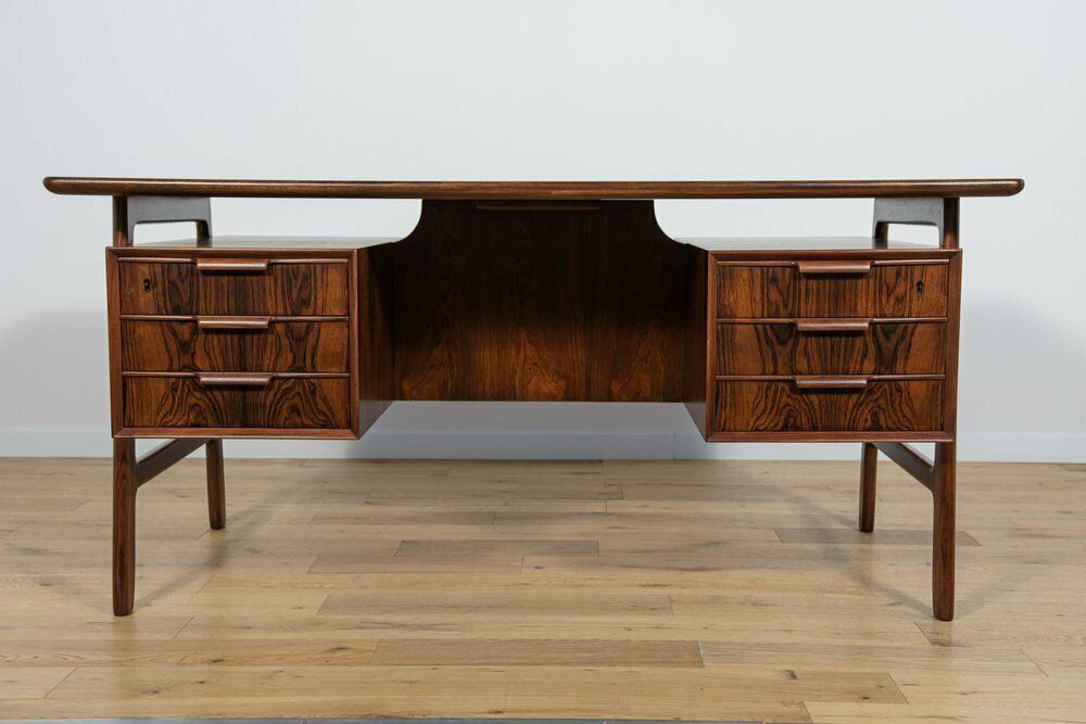 Mid Century Teak Model 75 Freestanding Desk From Omann Jun, Denmark, 1960s photo for sale