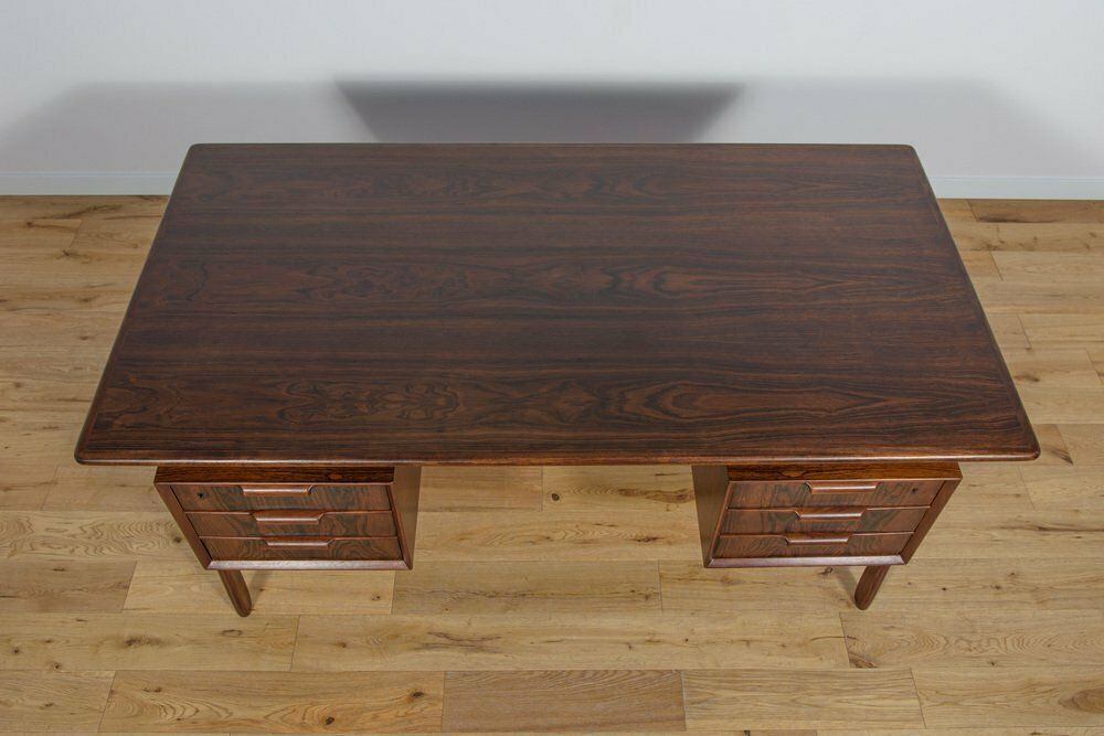 Furniture Mid Century Teak Model 75 Freestanding Desk From Omann Jun, Denmark, 1960s photo
