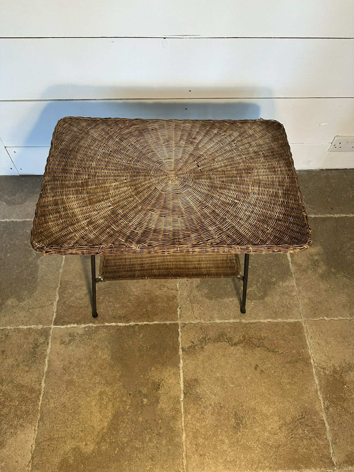 Pr Of Wicker Tables, 1960s, Vintage photo furniture