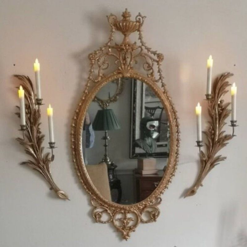 An Elegant George III Giltwood And Carton Pierre Oval Pier Glass, Late 18th Century photo 25190.0