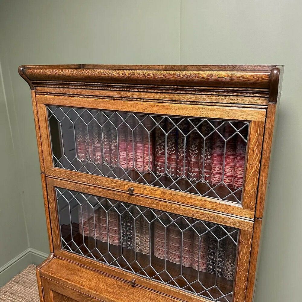 Stunning Edwardian Oak Stacking Antique Barrister Bookcase photo vinterior