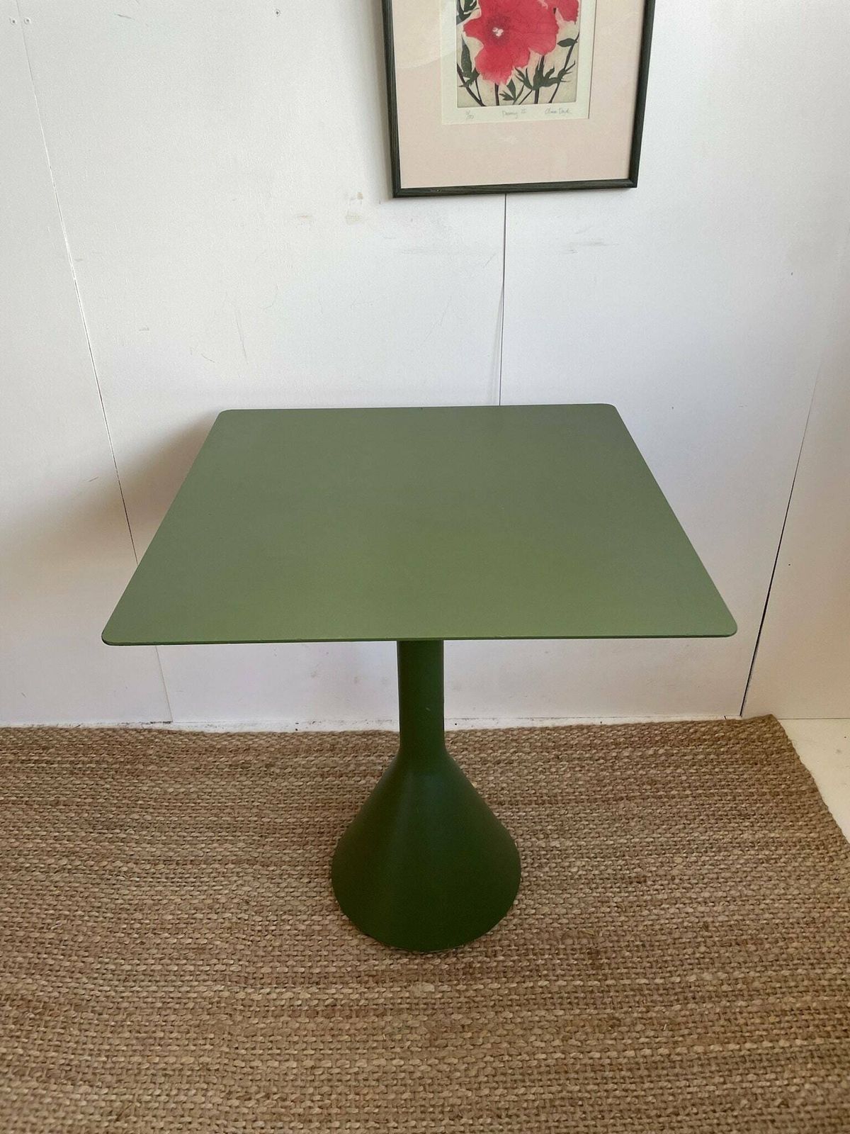 Hay Palissade Bouroullec Cone Outdoor Garden Table With Square Top In Dark Olive Green photo furniture