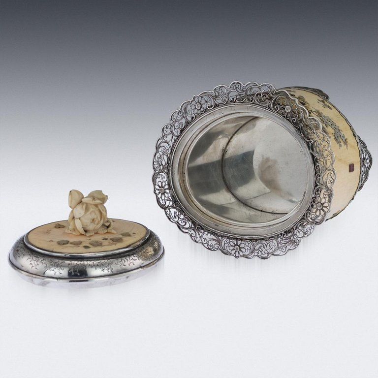 Antique 19th Century Japanese Solid Silver And Shibayama Koro, Circa 1890 photo 10400.0