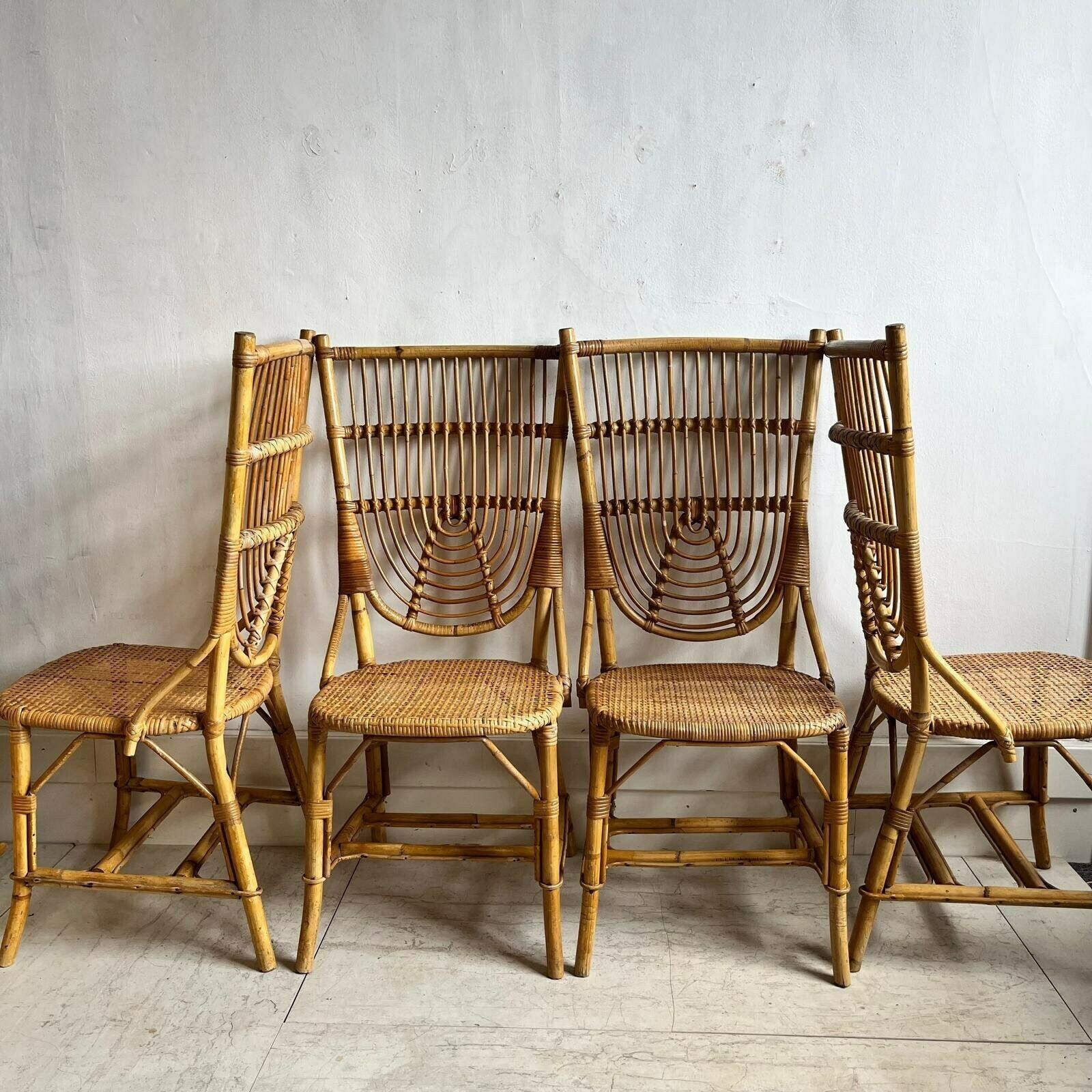 photo furniture A Pair Of 1950's Audoux Minet Bamboo Chairs